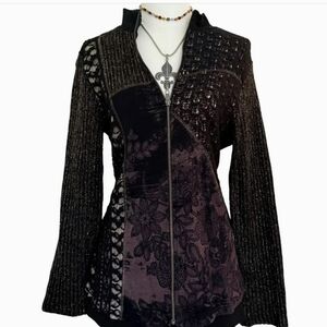 Vanilla Sugar Black and Gold Textured Jacket